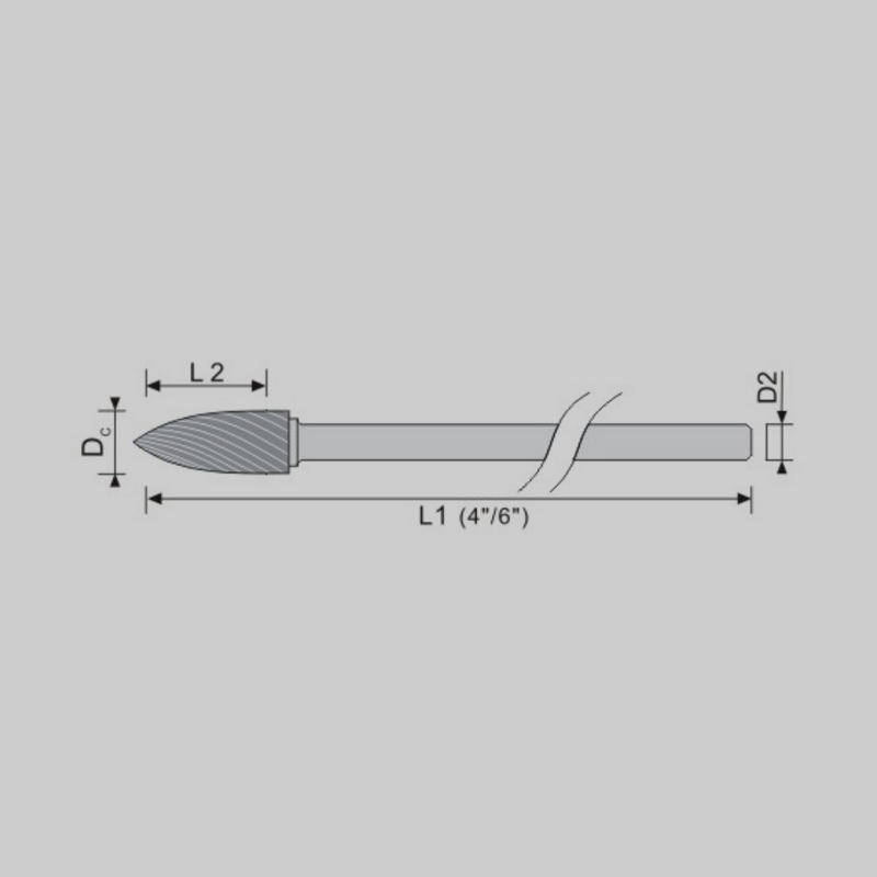 Rotary Burs Shank Length 6